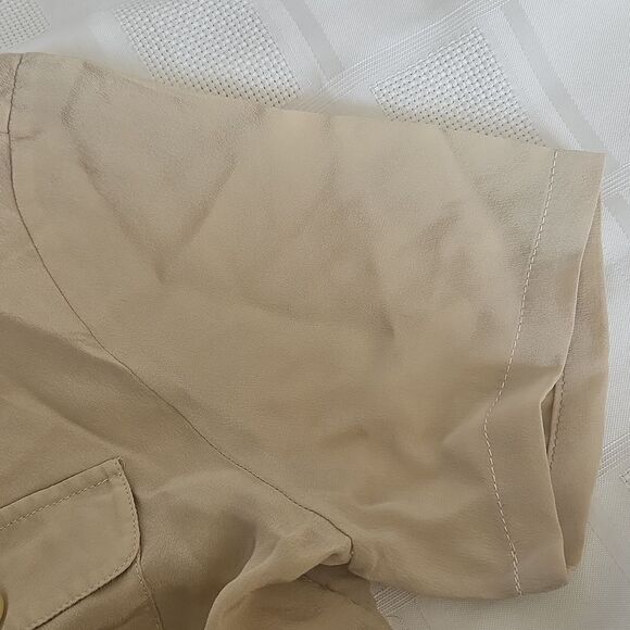 Banana Republic 100% Silk Short Sleeves Top Champagne XS - Picture 16 of 16